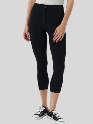 Siyah Yüksek Bel Çimalı Dar Paça Pantolon