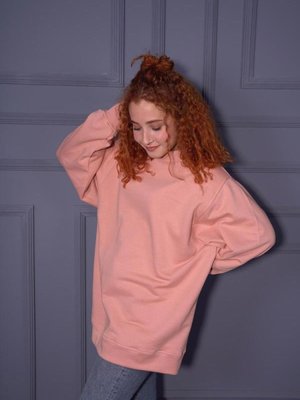 Oversize Basic Toz Pembe Sweatshirt Oversize Basic Toz Pembe Sweatshirt