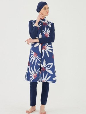 Lacivert Dev Çiçekler Uzun Kol Mayo Lacivert Dev Çiçekler Uzun Kol Mayo