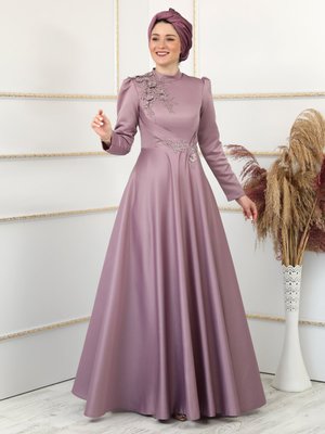 Lila Almila Abiye Elbise