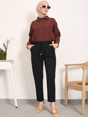 Siyah Dabıl Kumaş Pantolon Siyah Dabıl Kumaş Pantolon