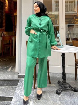 Yeşil Elray Janjan Broşlu Takım