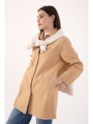 Bisküvi Püsküllü Çıtçıtlı Ceket