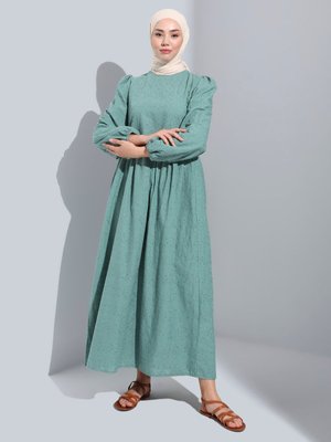 Yonca Fisto Nakışlı Astarlı Elbise