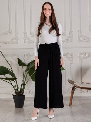 Siyah Viskon Bol Kesim Pantolon Siyah Viskon Bol Kesim Pantolon