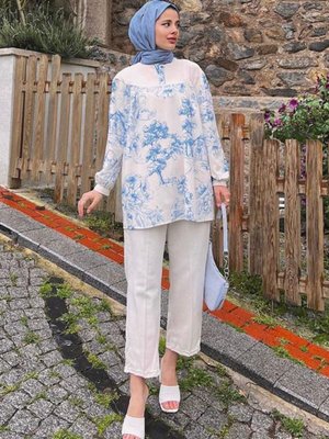 Mavi Arduç Keten İkili Takım