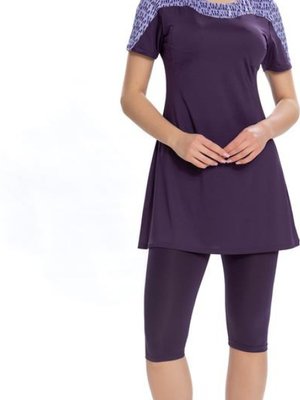 Mor Likralı Yarı Üst Detay Mayo Mor Likralı Yarı Üst Detay Mayo