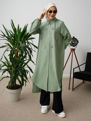 Çağla İnci Detaylı Uzun Tunik