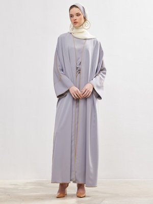Gri New Line Abaya Dress Set