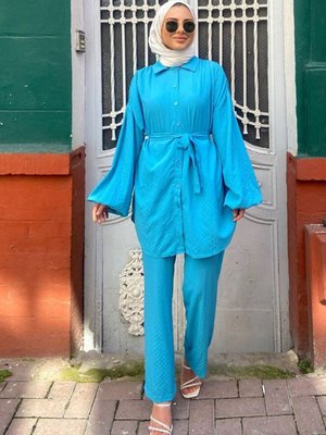 Turkuaz Valerie Gofre Takım