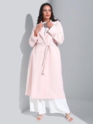 Toz Pembe Büyük Beden Kuşaklı Kap