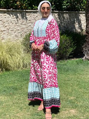 Fuşya Püsküllü Viskon Elbise Fuşya Püsküllü Viskon Elbise