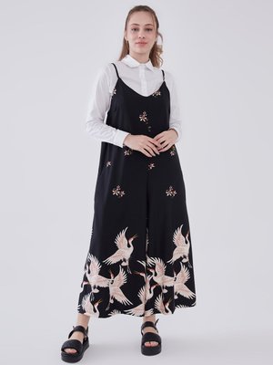 Desenli Askılı Tulum