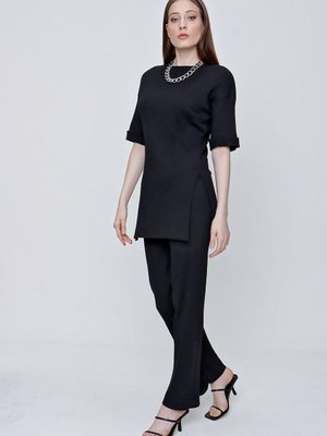 Siyah Fitilli Tunik Takım Siyah Fitilli Tunik Takım