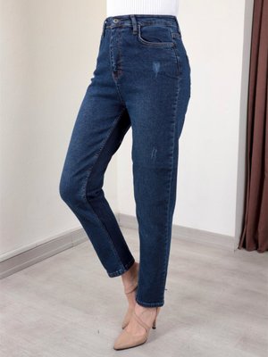 Koyu Mavi Yüksek Bel Liam Jean Kot Pantolon Koyu Mavi Yüksek Bel Liam Jean Kot Pantolon