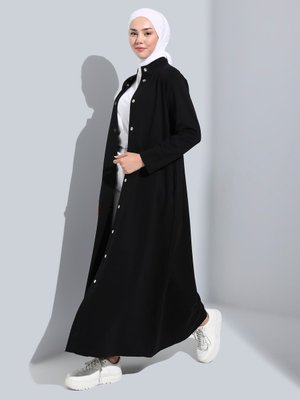 Siyah Çıtçıtlı Hakim Yaka Kap