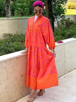 Pembe Katelya Viskon Elbise