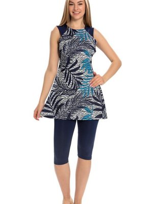 Mavi Likralı Nokta Desenli Mayo Mavi Likralı Nokta Desenli Mayo