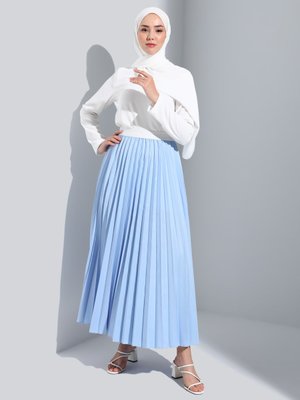 Gök Mavi Piliseli Etek