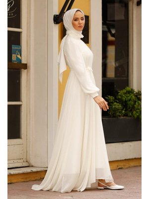 Beyaz Çift Astarlı Kuyruklu Nikah Abiye Elbisesi Beyaz Çift Astarlı Kuyruklu Nikah Abiye Elbisesi
