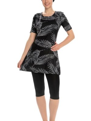 Siyah Likralı Dijital Çiçek Mayo Siyah Likralı Dijital Çiçek Mayo