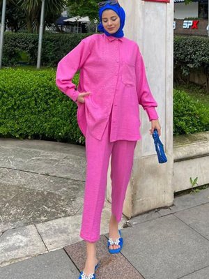 Pembe Serpme Taşlı İkili Takım Pembe Serpme Taşlı İkili Takım