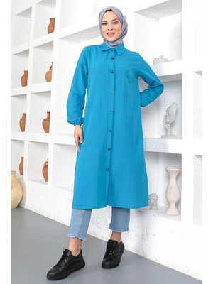 Mavi Uzun Boy Tunik