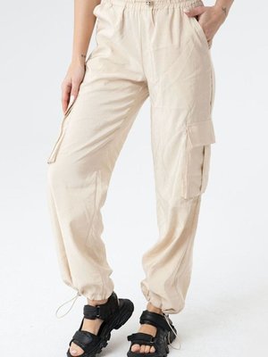 Bej Paraşüt Kargo Pantolon