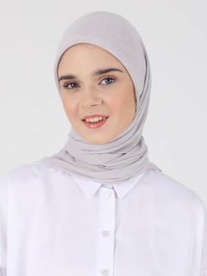 Açık Gri Düz Flam Eşarp Açık Gri Düz Flam Eşarp