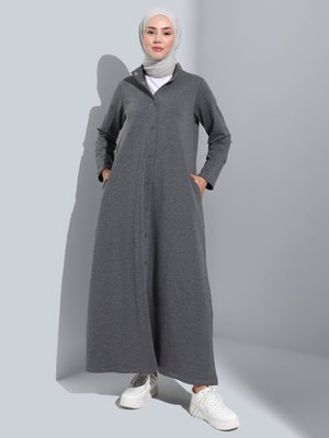 Antrasit Çıtçıtlı Hakim Yaka Kap