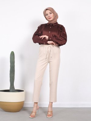 Taş Rengi Dabıl Kumaş Pantolon Taş Rengi Dabıl Kumaş Pantolon