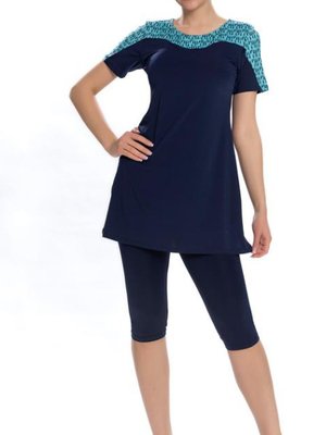 Lacivert Likralı Yarı Üst Detay Mayo Lacivert Likralı Yarı Üst Detay Mayo