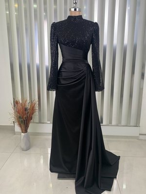 Siyah Lavin Abiye Elbise