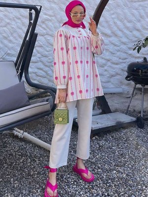 Pembe Arduç Keten İkili Takım Pembe Arduç Keten İkili Takım