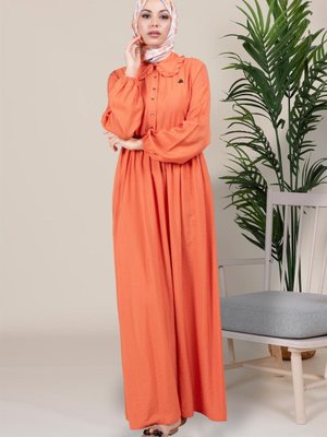 Turuncu Gömlek Elbise