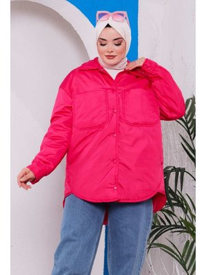 Fuşya Çıtçıtlı Cepli Astarlı Kısa Mont Fuşya Çıtçıtlı Cepli Astarlı Kısa Mont