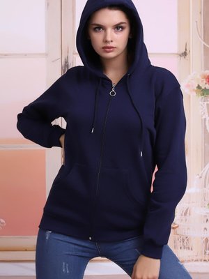 Lacivert Fermuarlı Sweatshirt Lacivert Fermuarlı Sweatshirt