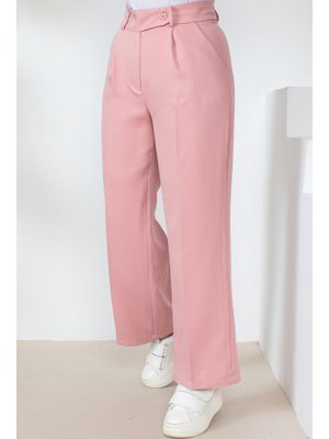 Pudra Bol Paça Kumaş Pantolon Pudra Bol Paça Kumaş Pantolon