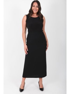 Siyah Arıkan Büyük Beden Klasik Etek