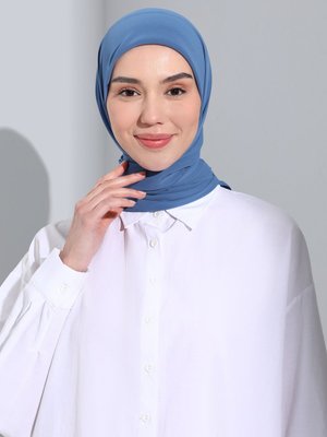 140cm Elegant Şifon Eşarp İndigo