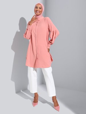 Mango Gizli Düğmeli Balon Kol Aerobin Tunik