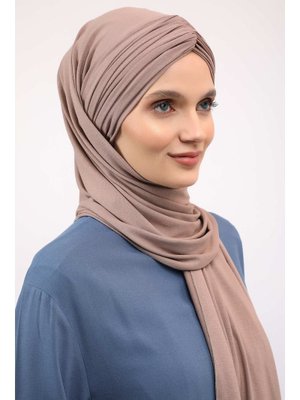 Büzgülü Pratik Penye Şal,vizon,cps