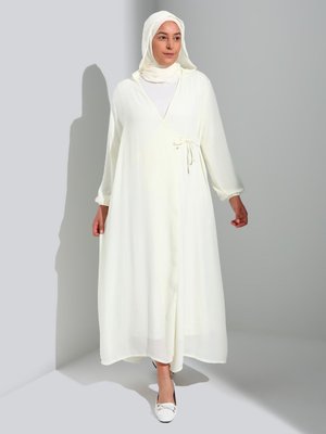 Krem Büyük Beden Namaz Elbisesi Krem Büyük Beden Namaz Elbisesi