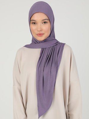 Mürdüm Fermuarlı Viskon Hijab