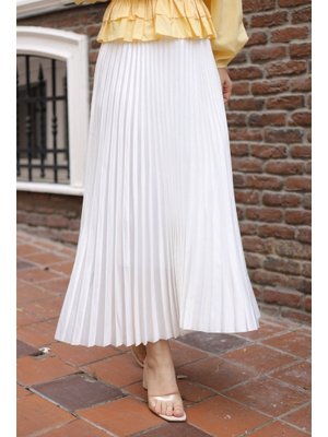 Lariva Beyaz Saten Etek