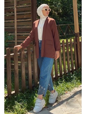 Kahverengi Sahte Cepli Ceket