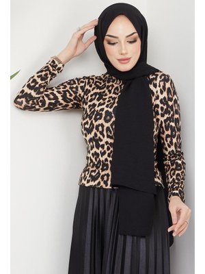 İndigo Kapüşonlu Desenli Tunik İndigo Kapüşonlu Desenli Tunik