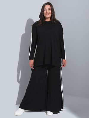 Siyah Büyük Beden Tunik & Pantolon İkili Takım