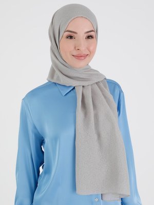 Gümüş Rengi Gardenya Şal