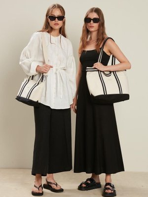 Ekru Keten Balon Kol Gömlek